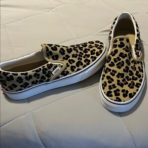 NWOT Vans Animal Print Slip-On Shoes